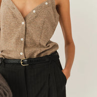 The Como Bustier Top The Garment Cashmere Tank Top Beige 