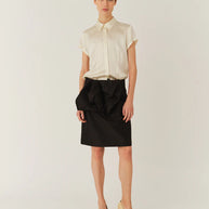 The Garment Catania Mini Shirt Cream Button Down Short Sleeve Top 