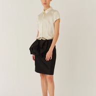 The Garment Catania Mini Shirt Cream Button Down Short Sleeve Top 