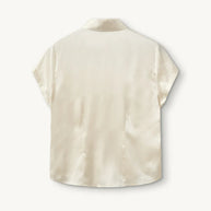 The Garment Catania Mini Shirt Cream Button Down Short Sleeve Top 