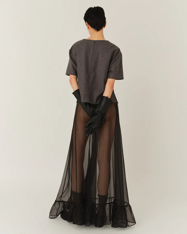 The Garment Vivaldi Skirt Black Sheer Skirt Maxi Skirt Holiday Skirt