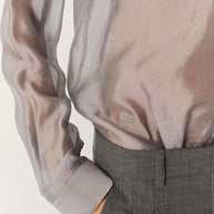 Gilian Shirt The Garment Sheer Silver Button Down Shirt 