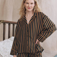 The Pajama Shirt in Club Stripe The Great 