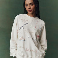 The Great Slouch Sweatshirt Embroidered Golden State White Sweatshirt