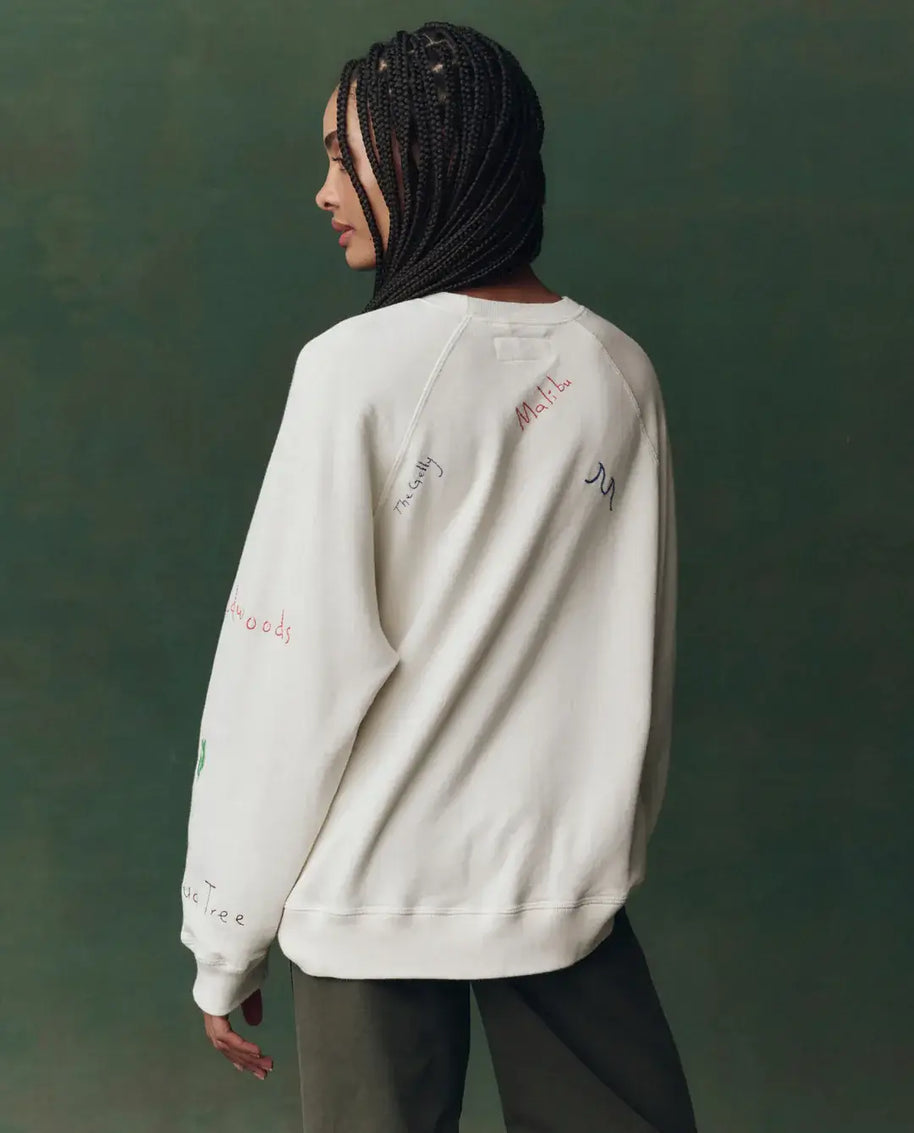 The Great Slouch Sweatshirt Embroidered Golden State White Sweatshirt