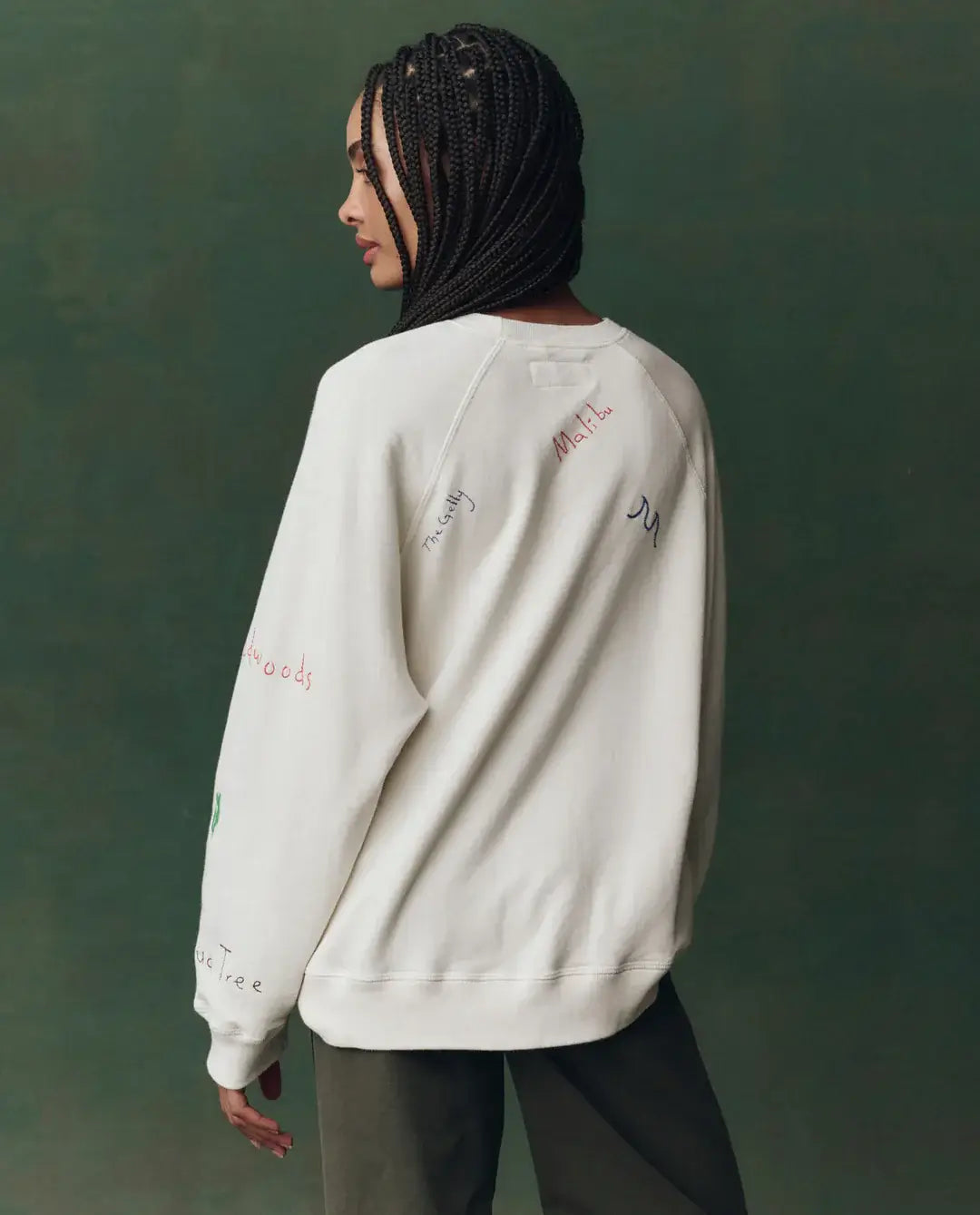 The Great Slouch Sweatshirt Embroidered Golden State White Sweatshirt