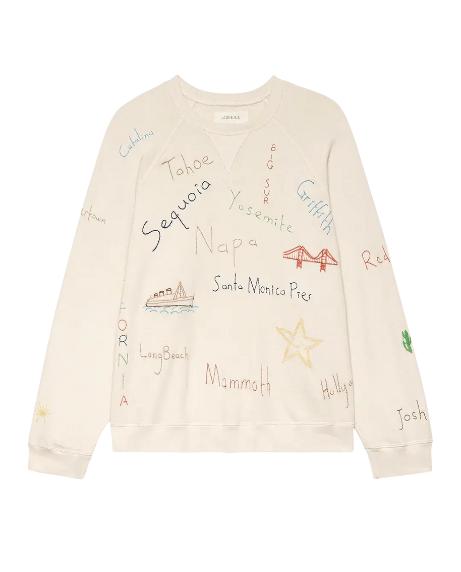 The Great Slouch Sweatshirt Embroidered Golden State White Sweatshirt