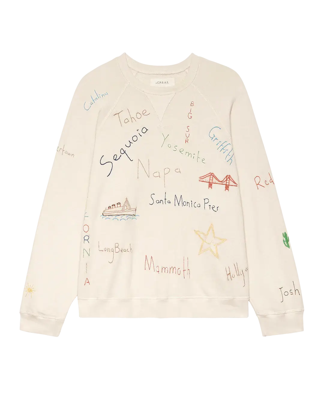 The Great Slouch Sweatshirt Embroidered Golden State White Sweatshirt