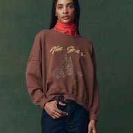 The Teammate Sweatshirt The Great Horse Embroidered Sweatshirt Brown Sweatshirt 