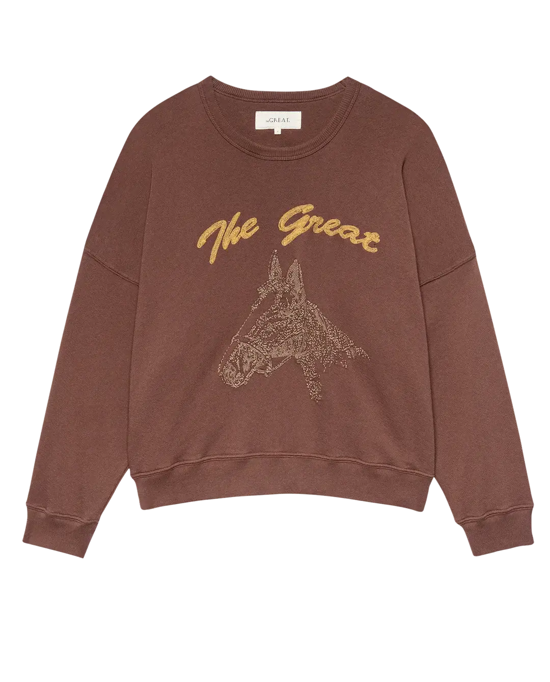 The Teammate Sweatshirt The Great Horse Embroidered Sweatshirt Brown Sweatshirt 