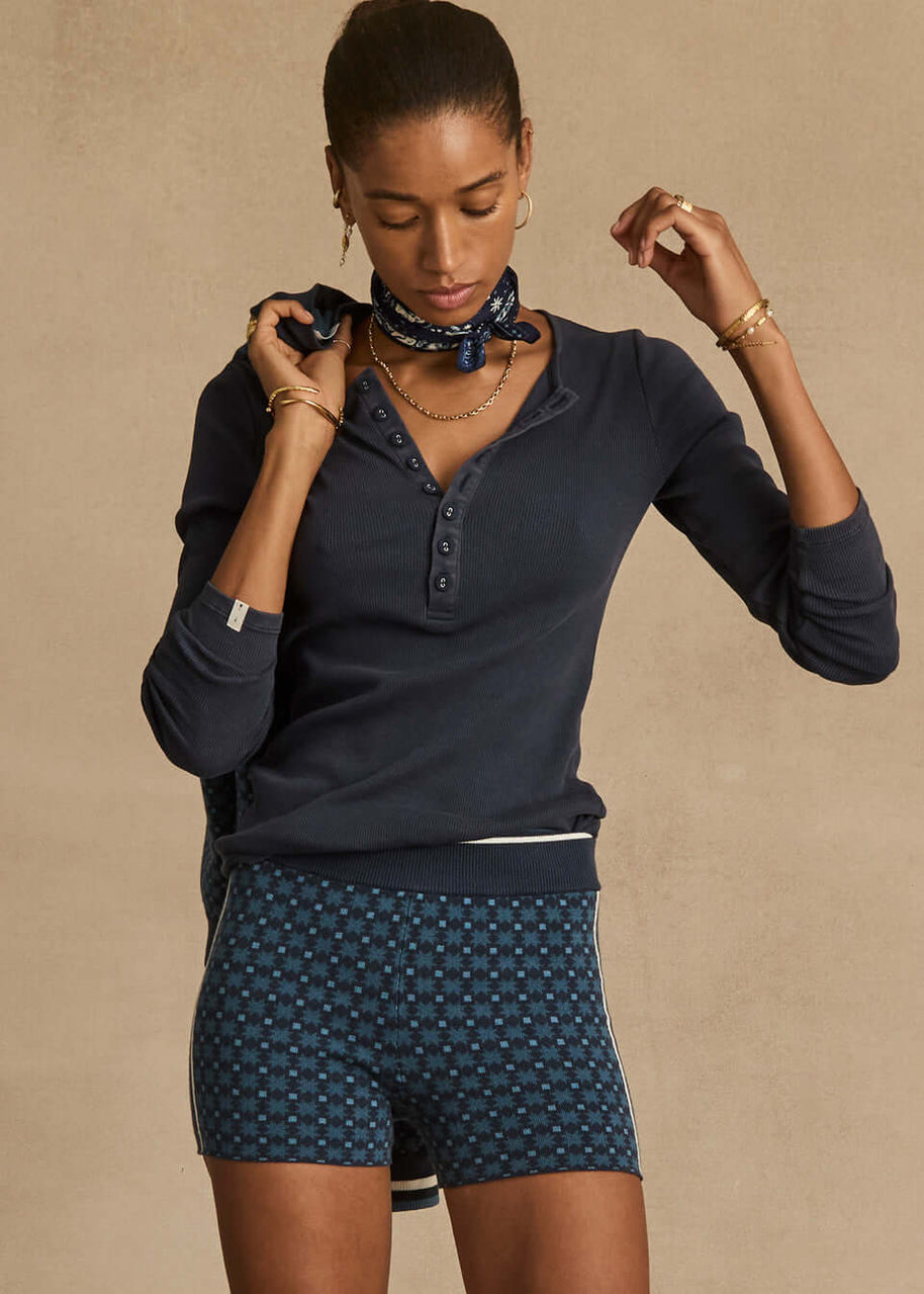 Lumiere Knit Shorts The Upside Biker Shorts Navy