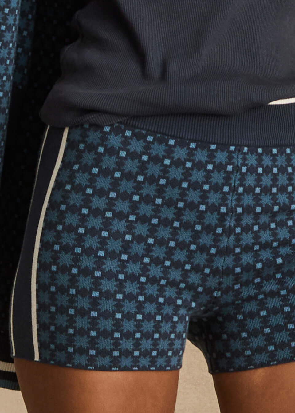 Lumiere Knit Shorts The Upside Biker Shorts Navy