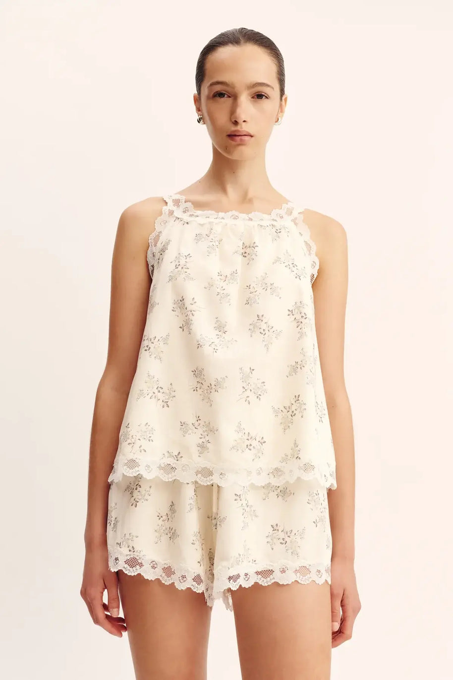 Posse Elodie Top in Blue Blooms, Posse Shorts Set