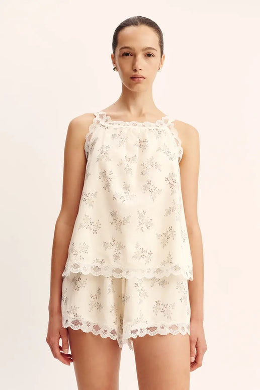 Posse Elodie Top in Blue Blooms, Posse Shorts Set