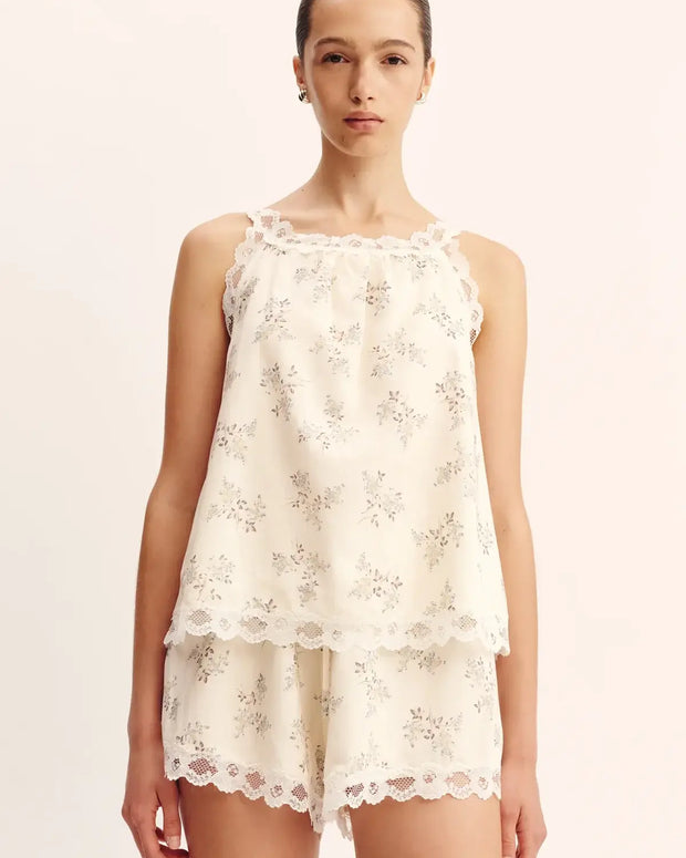 Posse Elodie Top in Blue Blooms, Posse Shorts Set