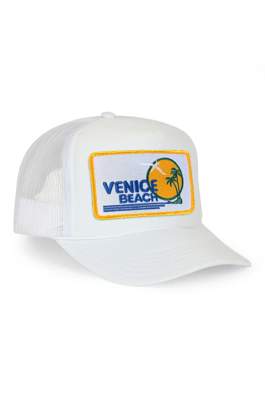 Aviator Nation Venice Beach Vintage Trucker Hat White