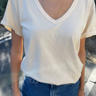 Le Bon Shoppe Organic Cotton La Vie Tee in Vintage White 