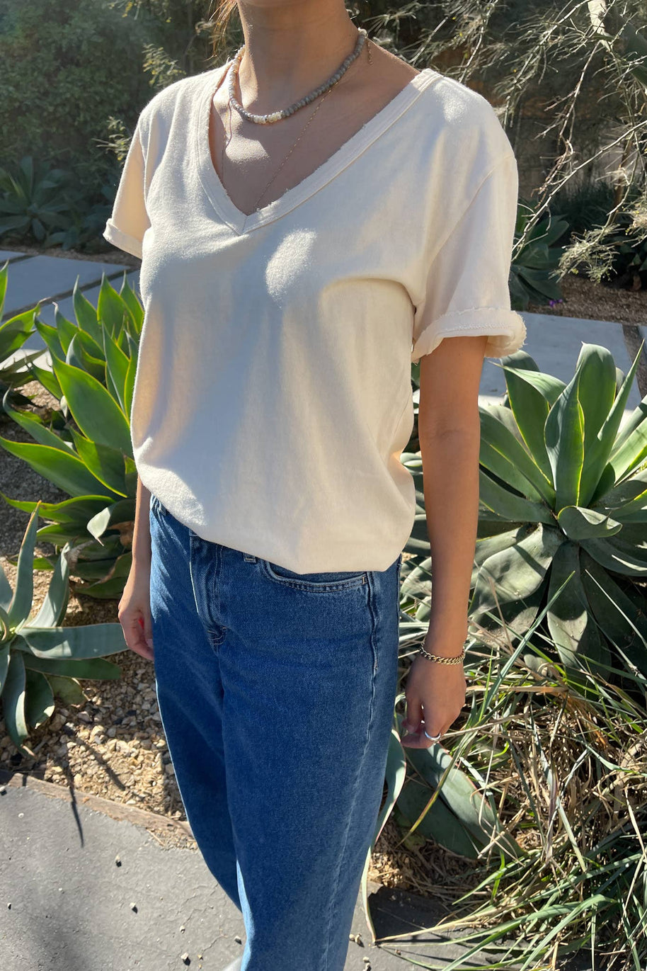 Le Bon Shoppe Organic Cotton La Vie Tee in Vintage White 