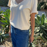 Le Bon Shoppe Organic Cotton La Vie Tee in Vintage White 
