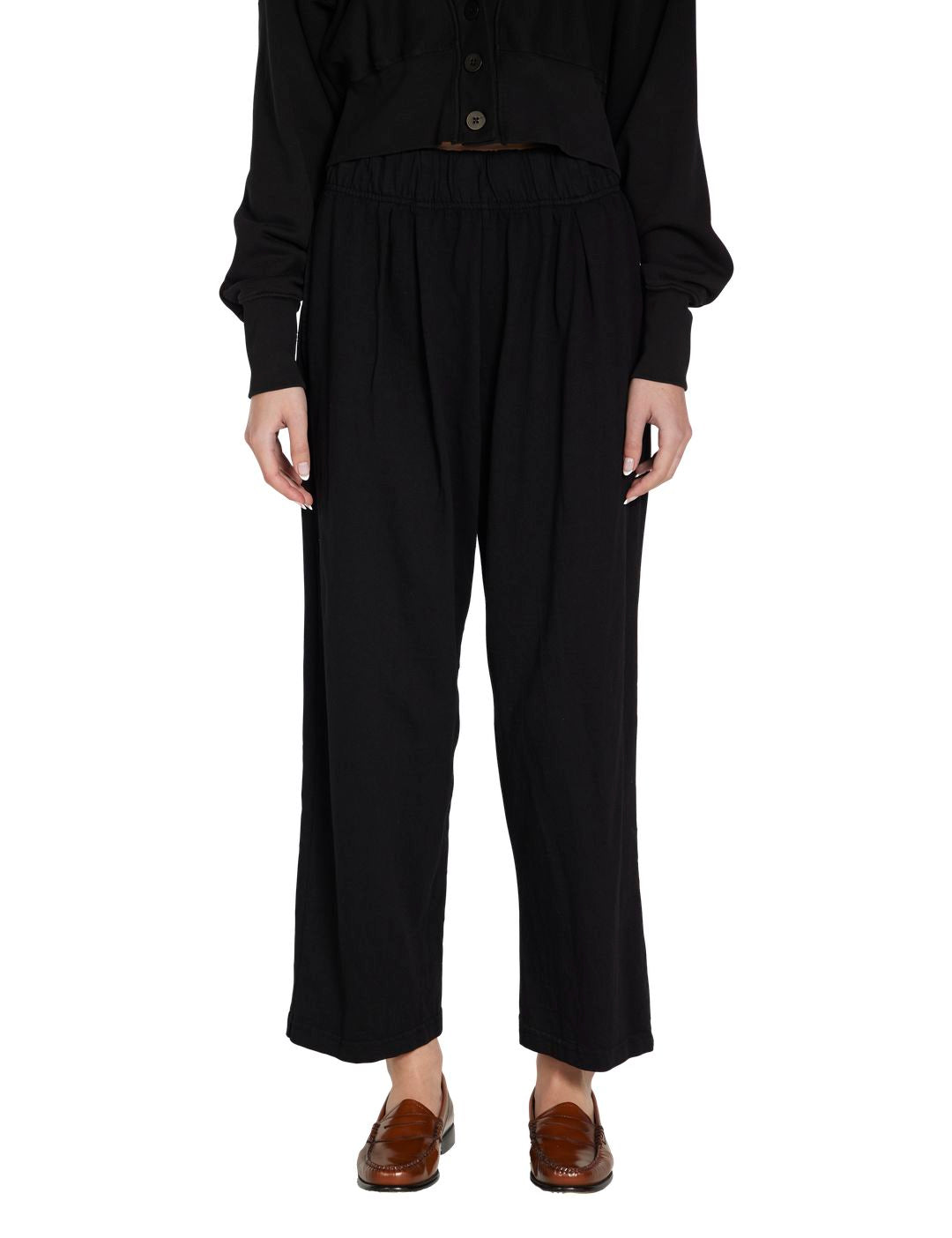 Penny Pleat Front Pant in Jet Black