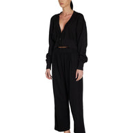 Les Tien Penny Pleat Front Pant in Jet Black