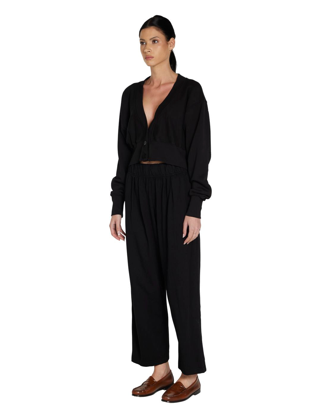 Les Tien Penny Pleat Front Pant in Jet Black