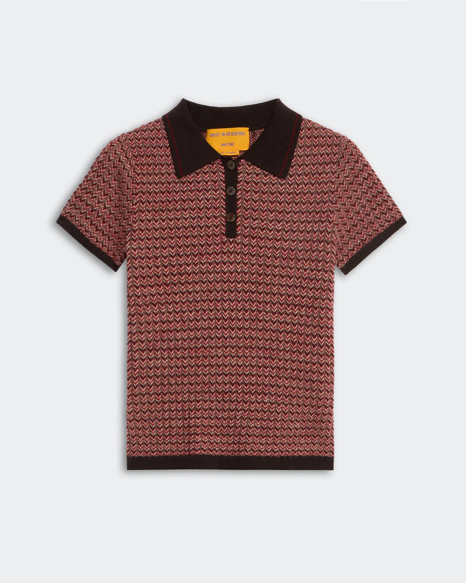 Chevron Shrunk Polo | Burnt Coco Combo
