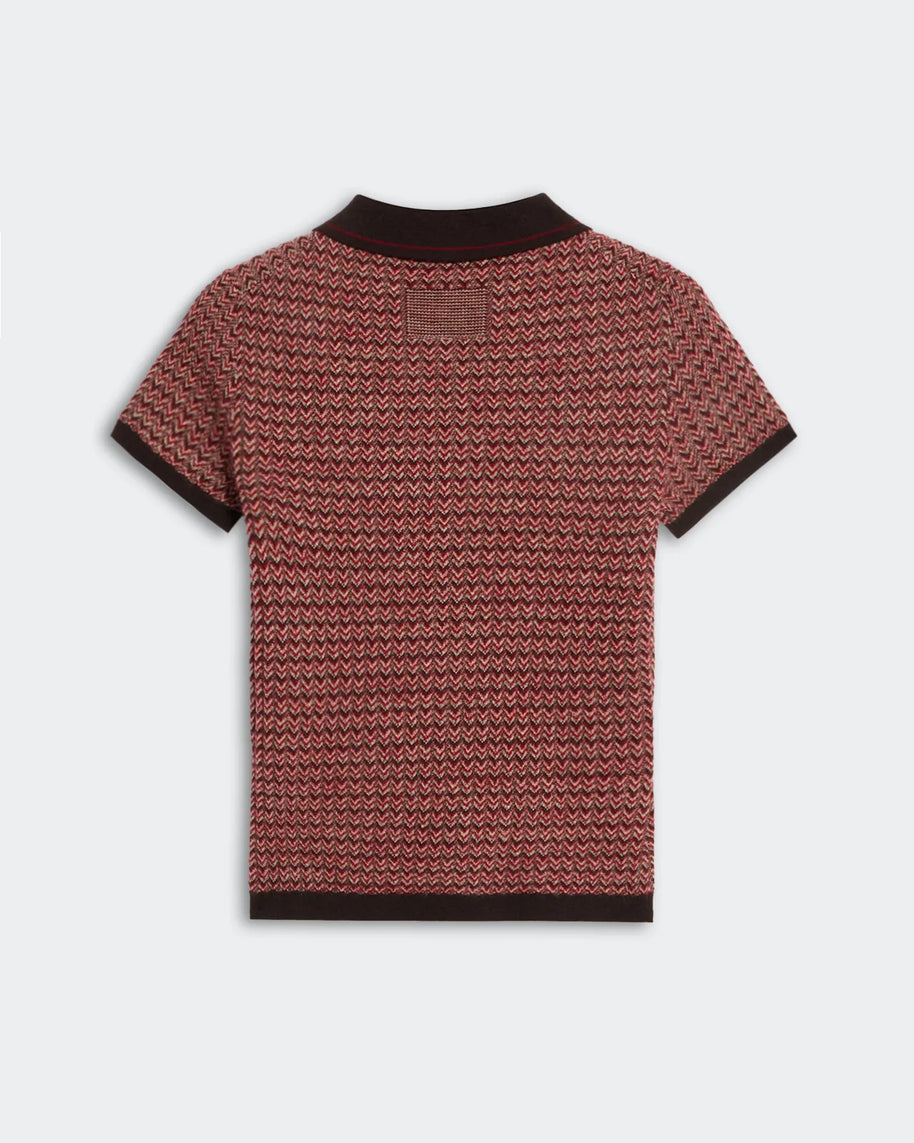 Chevron Shrunk Polo | Burnt Coco Combo