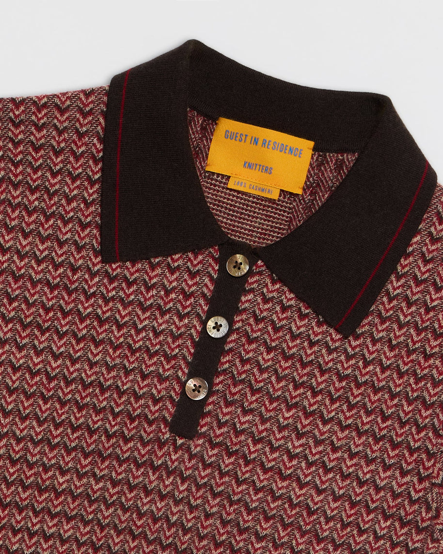 Chevron Shrunk Polo | Burnt Coco Combo