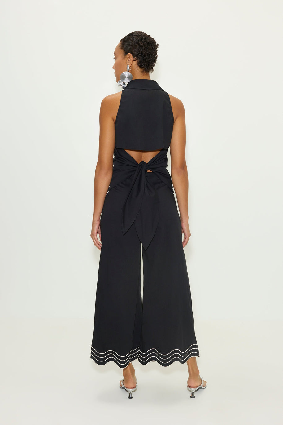 Wavy Cropped Poplin Pant