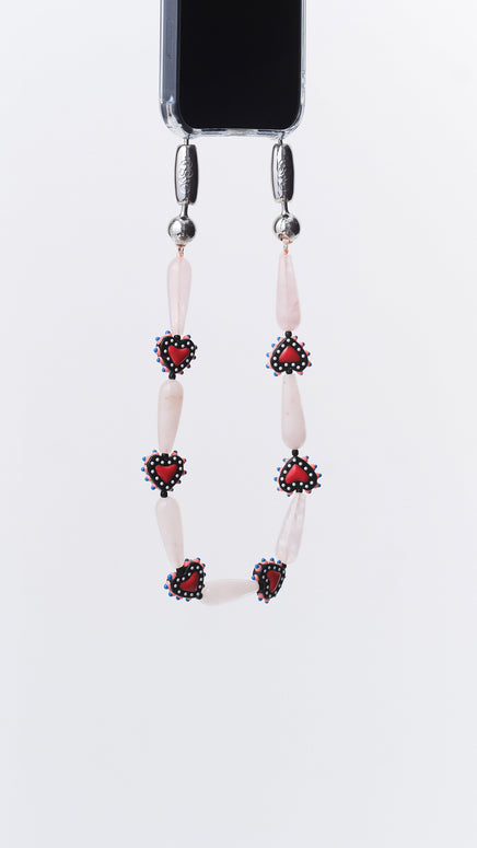 Western Heart Wristlet | Rose Quartz