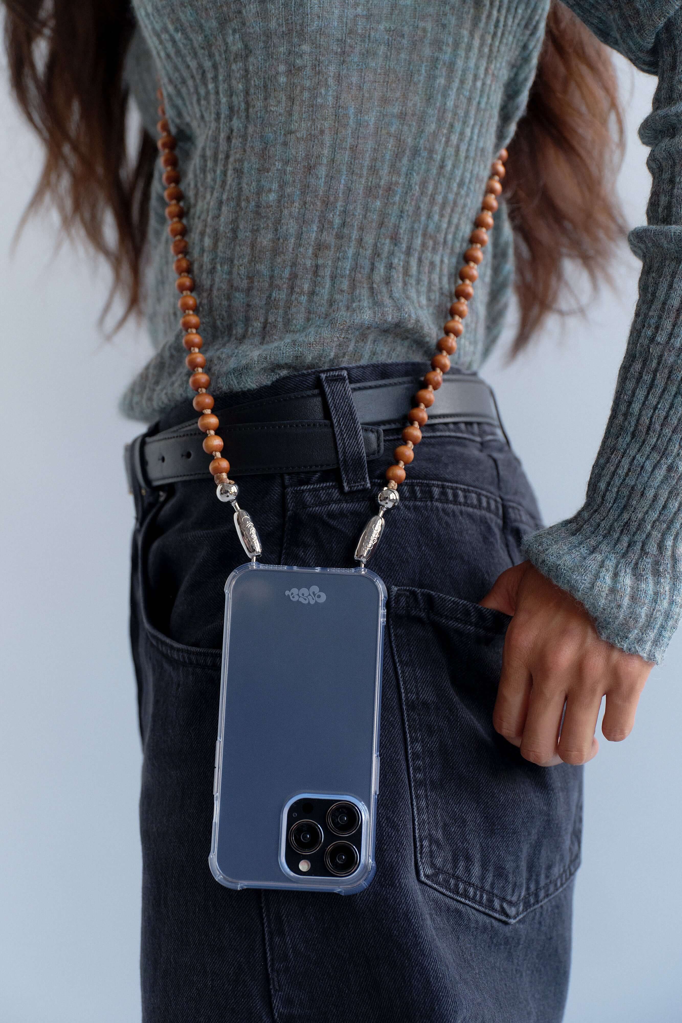 Ossa Wood Crossbody Phone Strap, iPhone Crossbody Strap 