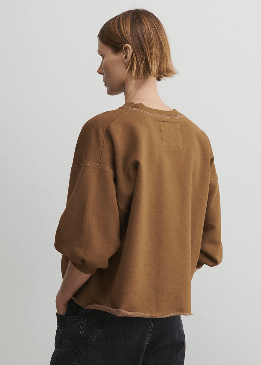 Rachel Comey Fond Sweatshirt in Bronze, Shop Travel Sweatshirt, Chic designer lounge apparel 