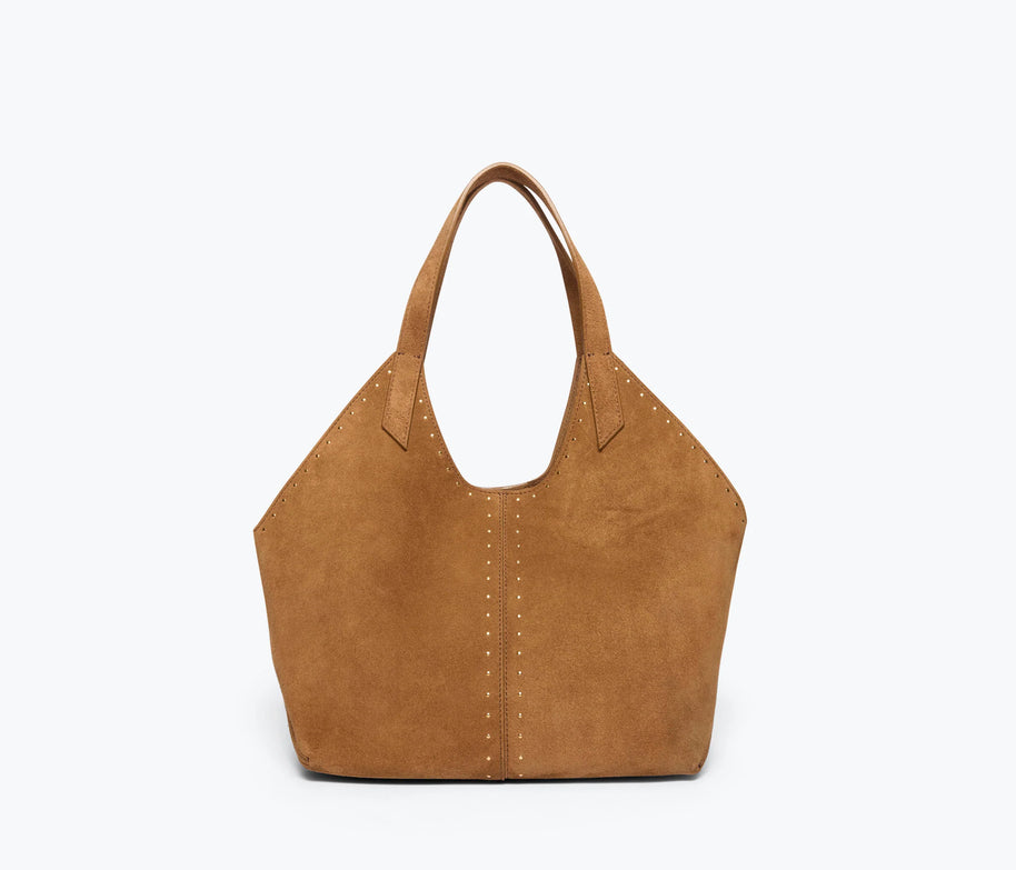 Abigail Suede Tote | Saddle Suede With Studs