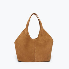 Abigail Suede Tote | Saddle Suede With Studs