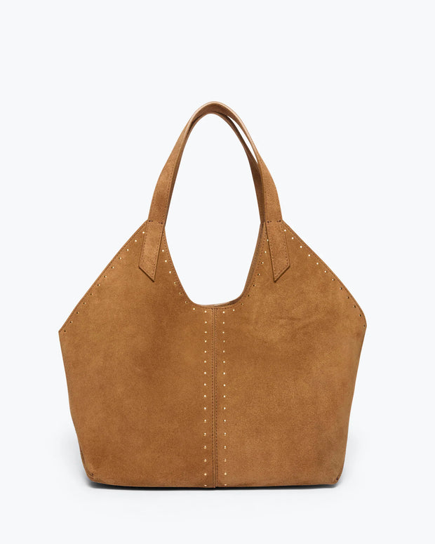 Abigail Suede Tote | Saddle Suede With Studs