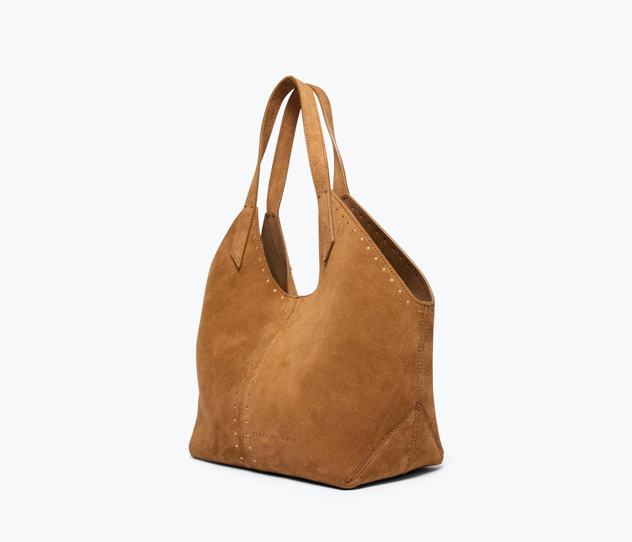 Abigail Suede Tote | Saddle Suede With Studs