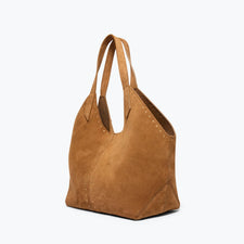 Abigail Suede Tote | Saddle Suede With Studs
