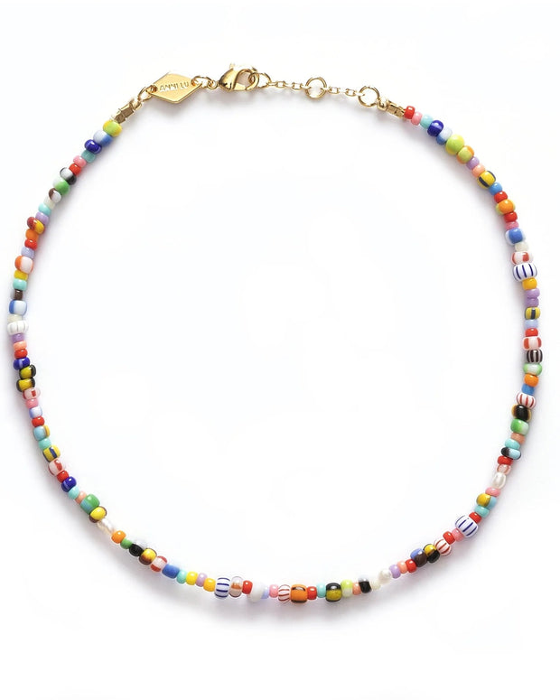 Alaia Anklet - Room Eight - Anni Lu - african glass christmas bead anklet - mixed african glass anklet