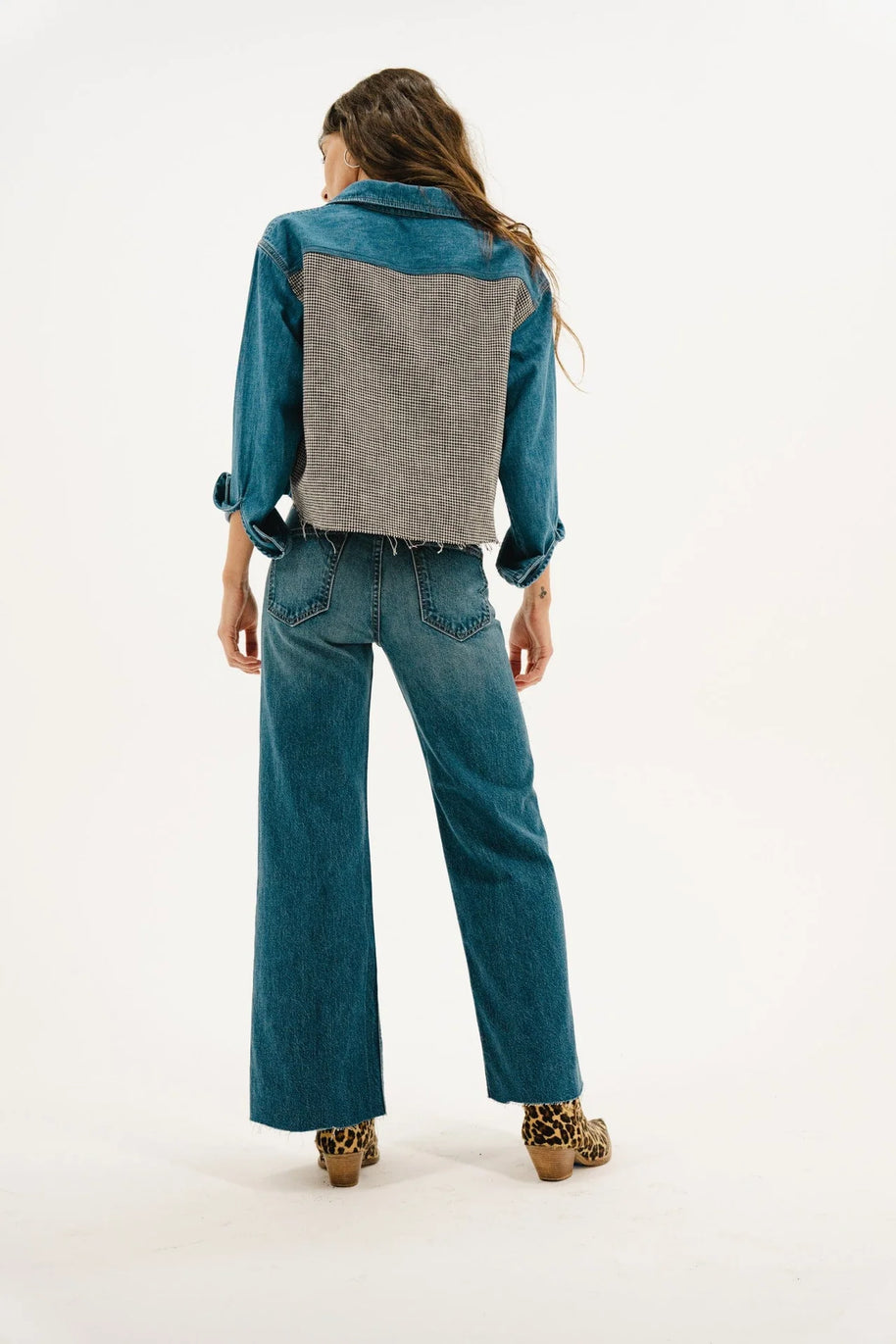 Crosby Combo | Denim and Houndstooth