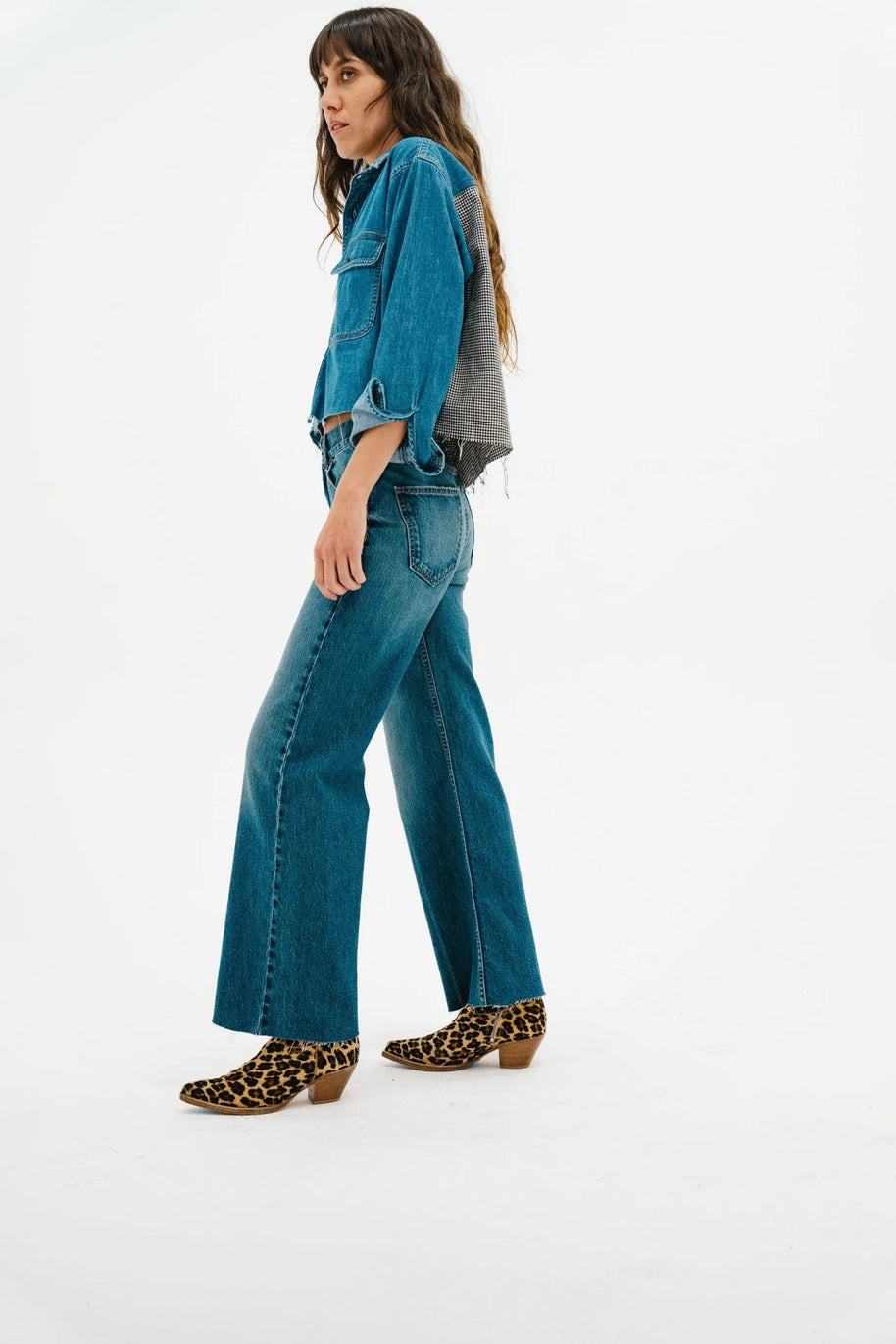 Crosby Combo | Denim and Houndstooth