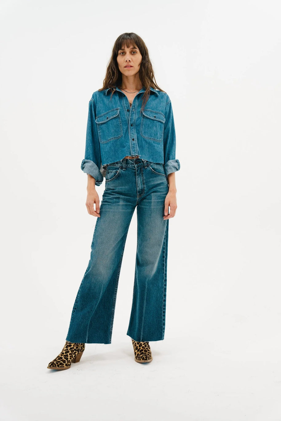 Crosby Combo | Denim and Houndstooth