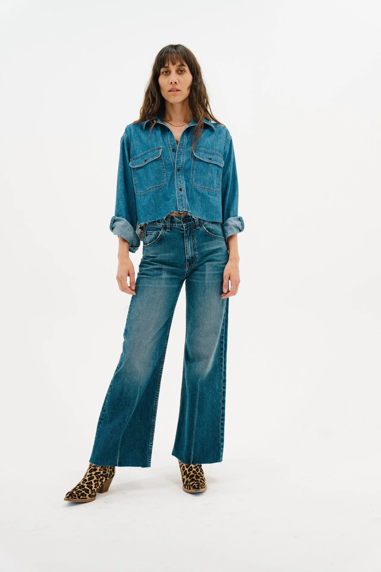 Crosby Combo | Denim and Houndstooth