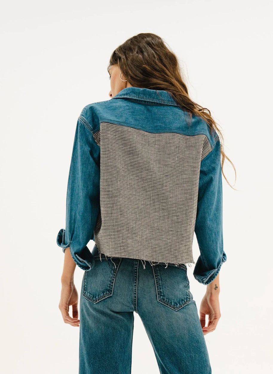 Crosby Combo | Denim and Houndstooth