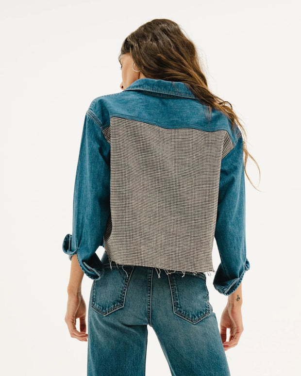 Crosby Combo | Denim and Houndstooth