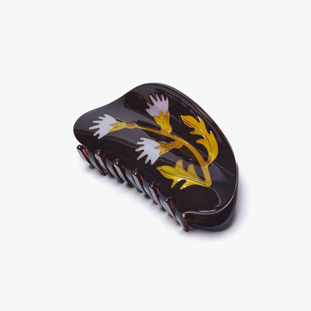 Milk Thistle Hair Claw | Dark Brown and Gold