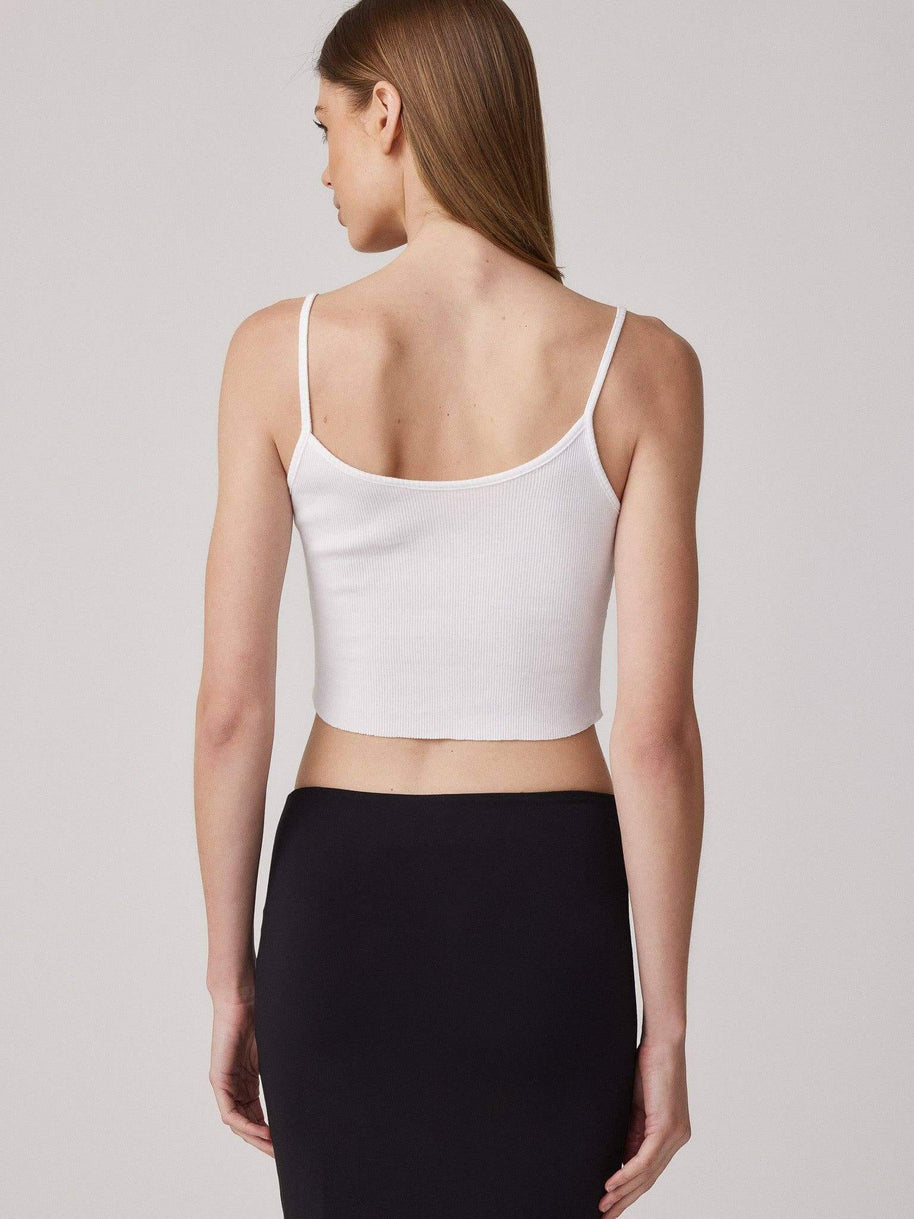 Clyque - Lauren tank white - spaghetti strap tank top - crop tank top 
