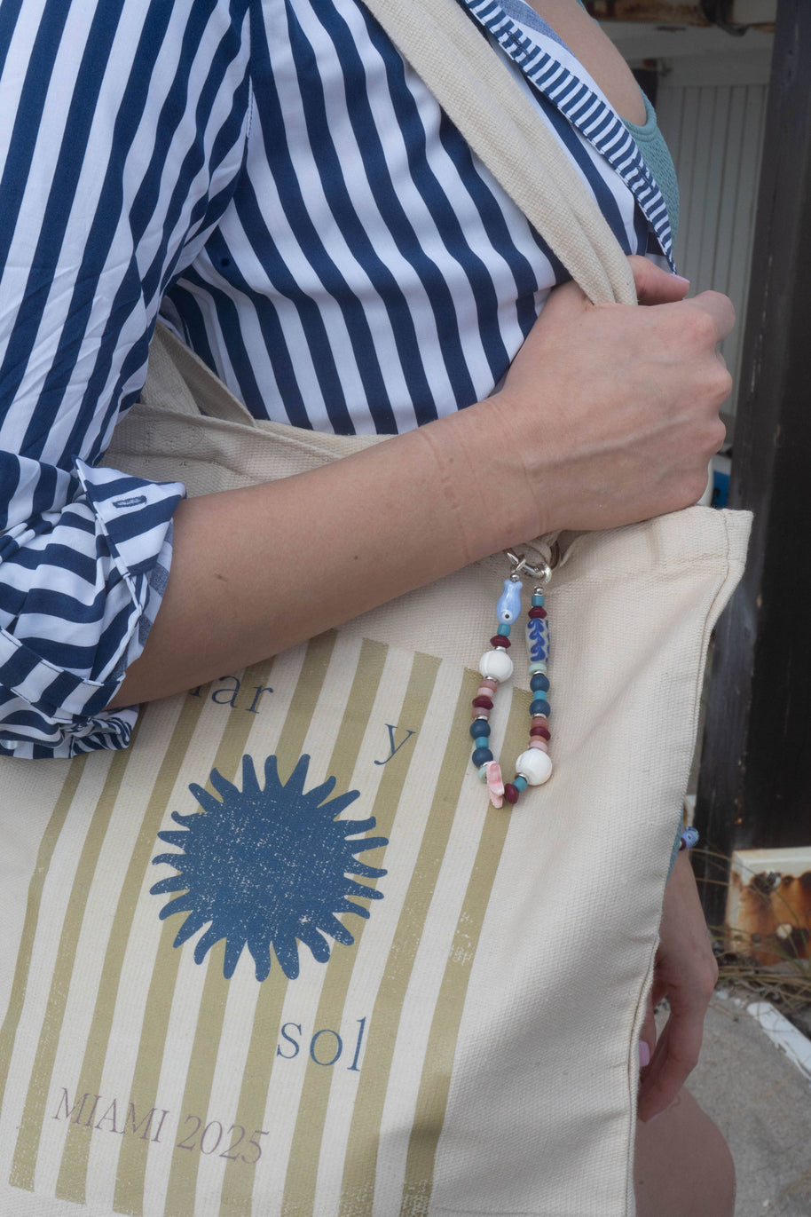 Bag Charm Keychain By Lilla in Ocean Blue