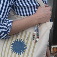 Bag Charm Keychain By Lilla in Ocean Blue