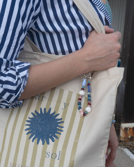 Bag Charm Keychain By Lilla in Ocean Blue